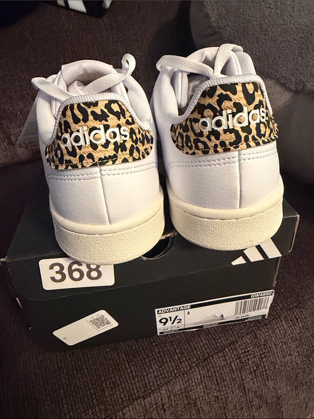 adidas Women’s White Sneakers with Leopard Heel